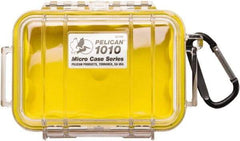 Pelican Products, Inc. - 4-1/16" Wide x 2-1/8" High, Clamshell Hard Case - Clear/Yellow, Polycarbonate - USA Tool & Supply