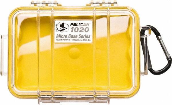 Pelican Products, Inc. - 4-3/4" Wide x 2-1/8" High, Clamshell Hard Case - Clear/Yellow, Polycarbonate - USA Tool & Supply