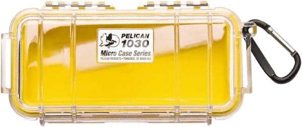 Pelican Products, Inc. - 3-7/8" Wide x 2-7/16" High, Clamshell Hard Case - Clear/Yellow, Polycarbonate - USA Tool & Supply
