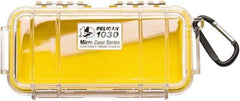 Pelican Products, Inc. - 3-7/8" Wide x 2-7/16" High, Clamshell Hard Case - Clear/Yellow, Polycarbonate - USA Tool & Supply