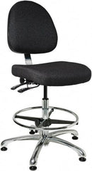 Bevco - 19 to 26-1/2" High Adjustable Height Swivel Stool - 27" Wide x 27" Deep, 100% Olefin Seat, Ebony - USA Tool & Supply