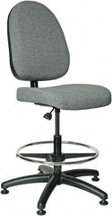 Bevco - 20 to 27-1/2" High Adjustable Height Swivel Stool - 27" Wide x 27" Deep, 100% Olefin Seat, Gray - USA Tool & Supply