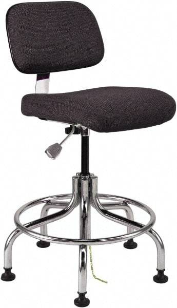 Bevco - 20 to 25" High Adjustable Height Swivel Stool - 27" Wide x 22" Deep, Conductive Cloth Seat, Ebony - USA Tool & Supply