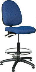 Bevco - 24 to 34" High Adjustable Height Swivel Stool - 27" Wide x 27" Deep, 100% Olefin Seat, Royal Blue - USA Tool & Supply