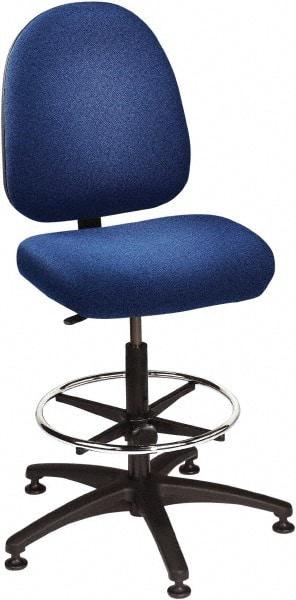 Bevco - 24 to 34" High Adjustable Height Swivel Stool - 27" Wide x 27" Deep, 100% Olefin Seat, Royal Blue - USA Tool & Supply