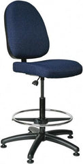 Bevco - 24 to 34" High Adjustable Height Swivel Stool - 27" Wide x 27" Deep, 100% Olefin Seat, Navy - USA Tool & Supply