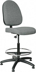 Bevco - 24 to 34" High Adjustable Height Swivel Stool - 27" Wide x 27" Deep, 100% Olefin Seat, Gray - USA Tool & Supply