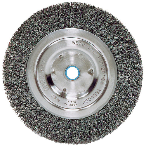 ‎Vortec Pro 6″ Narrow Face Crimped Wire Wheel, .008″ Steel Fill, 5/8″-1/2″ Arbor Hole, Retail Pack - USA Tool & Supply