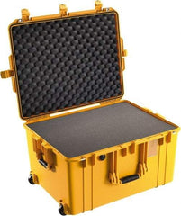 Pelican Products, Inc. - 20-21/32" Wide x 14-7/8" High, Aircase w/Foam & Wheels - Yellow - USA Tool & Supply