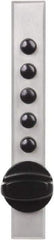 Kaba Access - 14 to 20 Gauge" Door Thickness, Satin Chrome Pushbutton Knob Lockset - 1 Code, Zamak3, Nonkey Override Cylinder - USA Tool & Supply