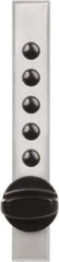 Kaba Access - 5/8 to 7/8" Door Thickness, Satin Chrome Pushbutton Knob Lockset - 2-3/4" Back Set, 1 Code, Zamak3, Nonkey Override Cylinder - USA Tool & Supply