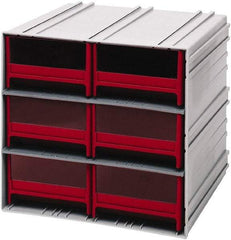 Quantum Storage - 6 Drawer, 6 Compartment, Small Parts Drawer Cabinet System - 11-3/8" Deep x 11-3/4" Wide x 11" High - USA Tool & Supply