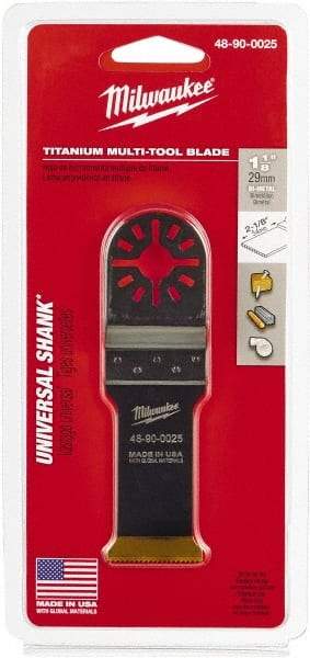 Milwaukee Tool - Rotary Multi-Material Blade - 1-1/8" Cutting Diam, TiAlN Finish, Use with Milwaukee Multi-Tool - USA Tool & Supply