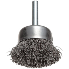 Vortec Pro 3″ Crimped Wire Cup Brush, .014″ Steel, 1/4″ Stem, Fill, Retail Pack - USA Tool & Supply