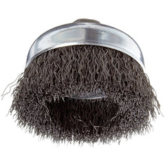 ‎Vortec Pro 3″ Crimped Wire Cup Brush, .014″ Steel Fill, 5/8″-11 UNC Nut, Retail Pack - USA Tool & Supply