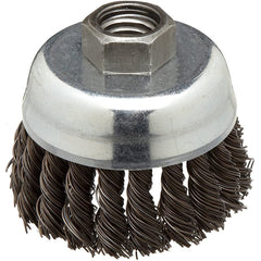 ‎Vortec Pro 2-3/4″ Knot Wire Cup Brush, .020″ Steel Fill, M10x1.25 Nut, Retail Pack - USA Tool & Supply