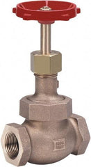Milwaukee Valve - 3/8" Pipe, Threaded (NPT) Ends, Bronze Integral Globe Valve - Bronze Disc, Union Bonnet, 600 psi WOG, 300 psi WSP, Class 300 - USA Tool & Supply