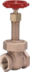 Milwaukee Valve - 1/4" Pipe, Class 150, Threaded (NPT) Bronze Solid Wedge Gate Valve - 300 WOG, 150 WSP, Union Bonnet, For Use with Water, Oil & Gas - USA Tool & Supply
