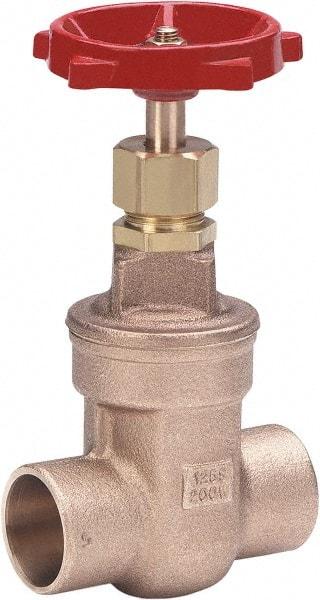 Milwaukee Valve - 1/2" Pipe, Class 125, Threaded (NPT) Bronze Solid Wedge Stem Gate Valve - 200 WOG, 125 WSP, Threaded Bonnet, For Use with Water, Oil & Gas - USA Tool & Supply