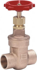 Milwaukee Valve - 1/2" Pipe, Class 125, Threaded (NPT) Bronze Solid Wedge Stem Gate Valve - 200 WOG, 125 WSP, Threaded Bonnet, For Use with Water, Oil & Gas - USA Tool & Supply