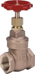 Milwaukee Valve - 1" Pipe, Class 125, Threaded (NPT) Bronze Solid Wedge Stem Gate Valve - 200 WOG, 125 WSP, Threaded Bonnet, For Use with Water, Oil & Gas - USA Tool & Supply