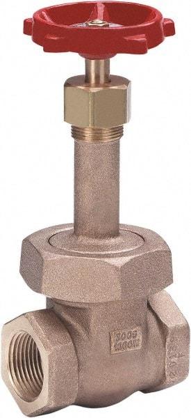 Milwaukee Valve - 2-1/2" Pipe, Class 300, Threaded (NPT) Bronze Solid Wedge Gate Valve - 1,000 WOG, 300 WSP, Union Bonnet, For Use with Water, Oil & Gas - USA Tool & Supply