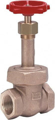 Milwaukee Valve - 3/4" Pipe, Class 300, Threaded (NPT) Bronze Solid Wedge Gate Valve - 1,000 WOG, 300 WSP, Union Bonnet, For Use with Water, Oil & Gas - USA Tool & Supply