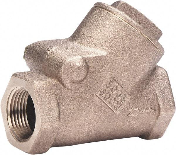 Milwaukee Valve - 1/2" Bronze Check Valve - Check Valve, Threaded (NPT), 600 WOG - USA Tool & Supply