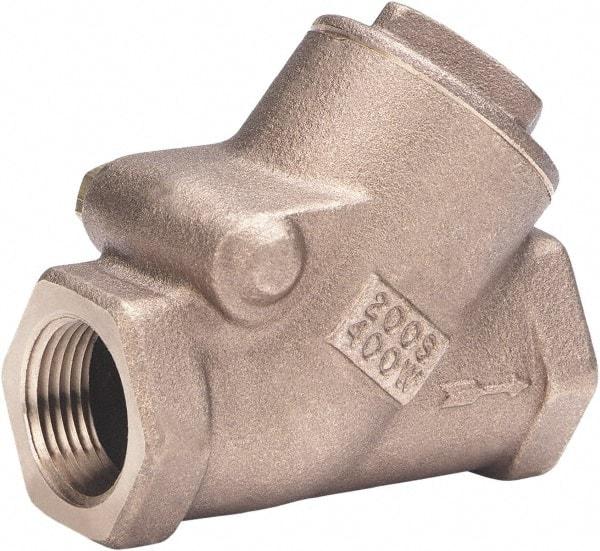 Milwaukee Valve - 1/4" Bronze Check Valve - Check Valve, Threaded (NPT), 400 WOG - USA Tool & Supply