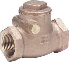 Milwaukee Valve - 1-1/4" Bronze Check Valve - Check Valve, Threaded (NPT), 200 WOG - USA Tool & Supply