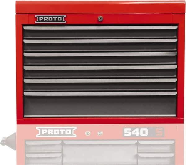 Proto - 6 Drawer Top Tool Chest - 27" Wide x 18" Deep x 19" High, Steel, Safety Red/Gray - USA Tool & Supply