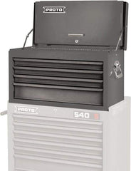 Proto - 4 Drawer Top Tool Chest - 27" Wide x 12" Deep x 15" High, Steel, Gray - USA Tool & Supply