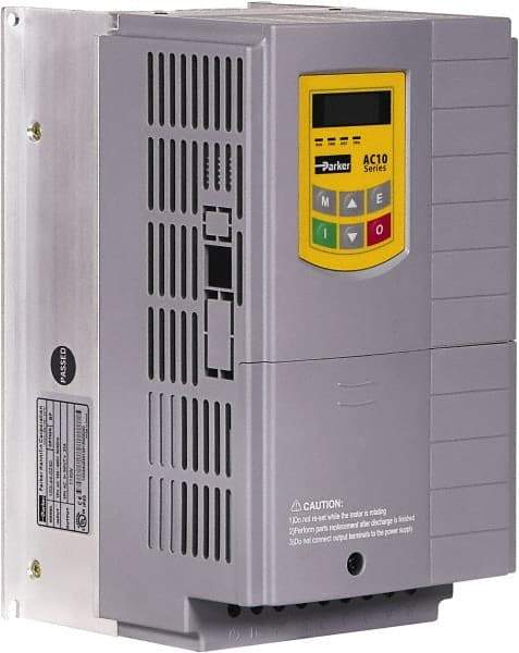 Parker - Three Phase, 460 Volt, 10 hp, Variable Frequency Drive - 6.14" Wide x 6.69" Deep x 10.43" High, IP20 - USA Tool & Supply