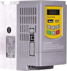 Parker - Three Phase, 230 Volt, 1-1/2 hp, Variable Frequency Drive - 4.17" Wide x 5.91" Deep x 7.09" High, IP20 - USA Tool & Supply