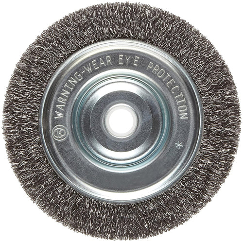 ‎Vortec Pro 5″ Crimped Wire Wheel, .014″ Steel Fill, Narrow Face, 5/8″-1/2″ Arbor Hole, Retail Pack - USA Tool & Supply