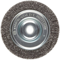 ‎Vortec Pro 5″ Crimped Wire Wheel, .014″ Steel Fill, Narrow Face, 5/8″-1/2″ Arbor Hole, Retail Pack - USA Tool & Supply