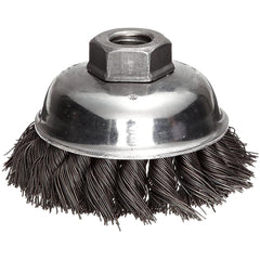 ‎Vortec Pro 3-1/2″ Crimped Wire Cup Brush, .014″ Steel Fill, 5/8″-11 UNC Nut, Retail Pack - USA Tool & Supply