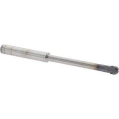 Accupro - 5/16" Diam, 0.266" LOC, 4 Flute Solid Carbide Ball End Mill - nACo Finish, Single End, 4" OAL, 5/16" Shank Diam, Undercutting - USA Tool & Supply