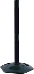 Tensator - 38" High, 2-1/2" Pole Diam, Receiver Post - 19" Base Diam, Octagon Recycled Rubber Base, Black Plastic Post, Tape, Dual Line Tape, For Outdoor Use - USA Tool & Supply