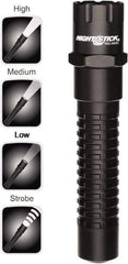 Bayco - LED Bulb, Industrial/Tactical Flashlight - Black Aluminum Body, CR123 Batteries - USA Tool & Supply