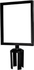 Tensator - 11-1/2" High x 11-1/2" Long x 9" Wide Barrier Sign Frame - Powder Coated Steel, Satin Black Finish, Satin Black, Use with Tensabarrier - USA Tool & Supply