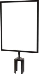 Tensator - 14-1/2" High x 14-1/2" Long x 11-1/2" Wide Barrier Sign Frame - Powder Coated Steel, Satin Black Finish, Satin Black, Use with Tensabarrier - USA Tool & Supply