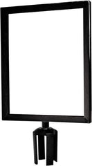 Tensator - 14-1/2" High x 14-1/2" Long x 11-1/2" Wide Barrier Sign Frame - Powder Coated Steel, Satin Black Finish, Satin Black, Use with Tensabarrier - USA Tool & Supply