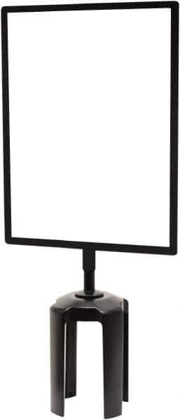 Tensator - 11-1/2" High x 11-1/2" Long x 7-1/2" Wide Barrier Sign Frame - Powder Coated Steel, Satin Black Finish, Satin Black, Use with Tensabarrier - USA Tool & Supply