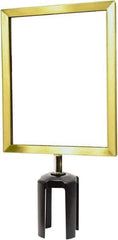 Tensator - 11-1/2" High x 11-1/2" Long x 9" Wide Barrier Sign Frame - Powder Coated Steel, Satin Brass Finish, Satin Brass, Use with Tensabarrier - USA Tool & Supply