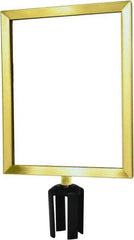 Tensator - 14-1/2" High x 14-1/2" Long x 11-1/2" Wide Barrier Sign Frame - Powder Coated Steel, Satin Brass Finish, Satin Brass, Use with Tensabarrier - USA Tool & Supply