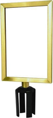 Tensator - 11-1/2" High x 11-1/2" Long x 7-1/2" Wide Barrier Sign Frame - Powder Coated Steel, Satin Brass Finish, Satin Brass, Use with Tensabarrier - USA Tool & Supply