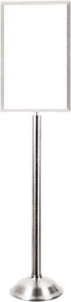 Tensator - 4-3/4' High, Polished Chrome Traffic Sign Holder - Steel, Compatible with 11" High x 14-1/4" Wide Signs, Silver - USA Tool & Supply