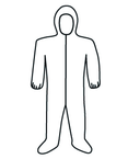 White SMMMS Coverall w/ Zipper Front, Hood, Boots & Elastic Wrists Large - USA Tool & Supply