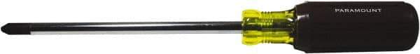Paramount - #3, 10-1/16" OAL, Standard Phillips Screwdriver - 6" Blade Length, Round Shank, Acetate with Rubber Grip Handle - USA Tool & Supply